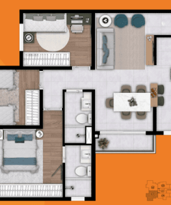 now reserva das aguas planta tipo 3 quartos 61m